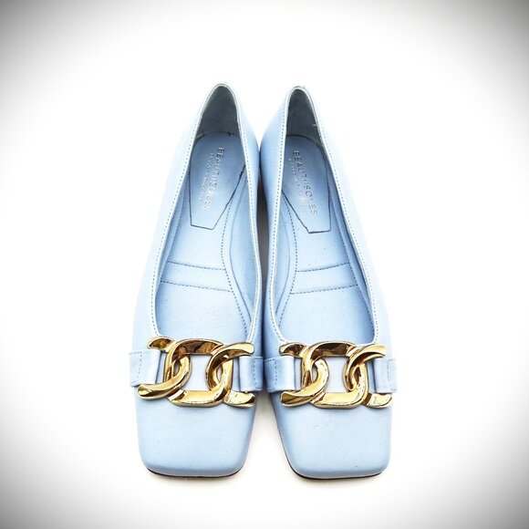 BEAUTIISOLES by ROBYN SHREIBER Giuly Chain Leather Ballet Flats Size 8 - Picture 3 of 8